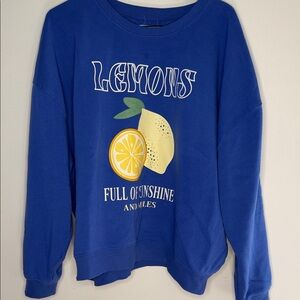 Target Blue Lemon Graphic Sweater